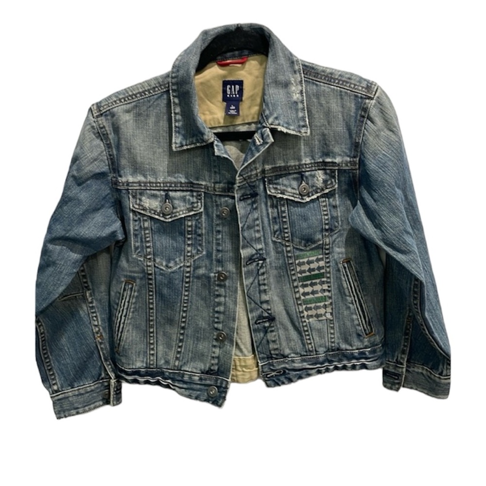 NWOT Gap kids distressed unisex denim jean school casual jacket. Size Large